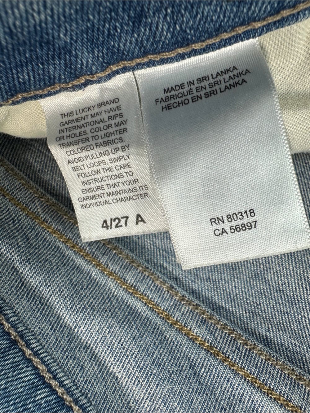 Lucky Brand Jeans 4 27 Mid Rise Skinny Ava Faded High-Rise Distressed Raw Hem - Picture 5 of 10